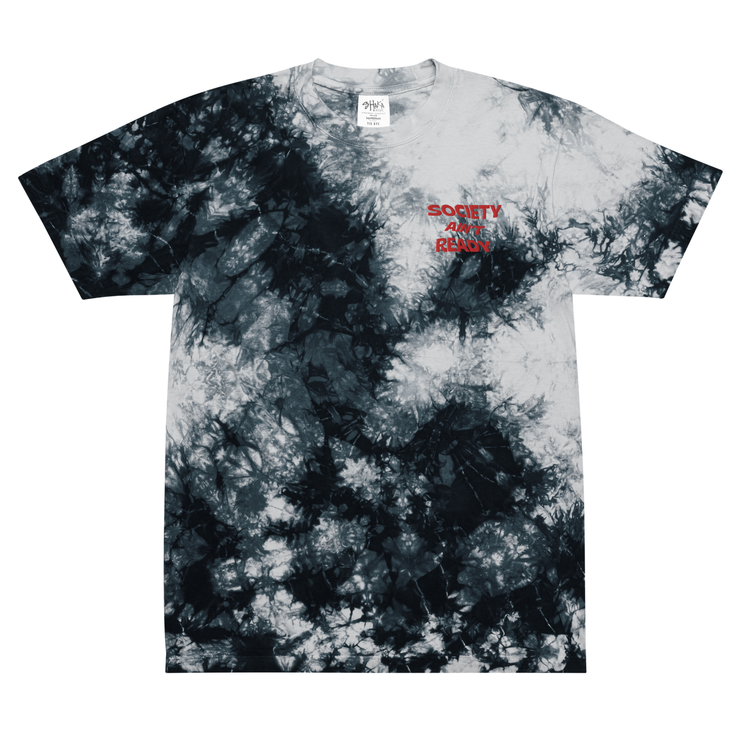 Society Ain't Ready Oversized Embroiderd Tie-Dye T-Shirt