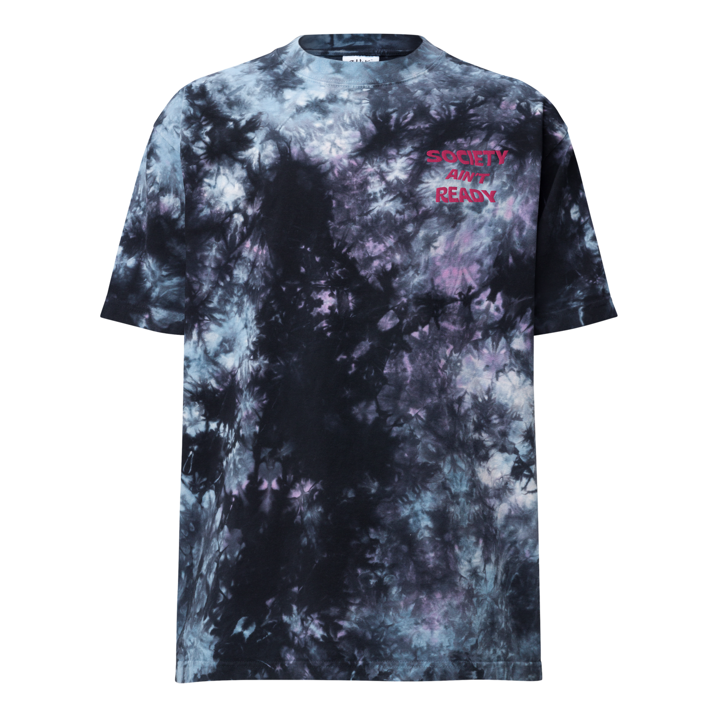 Society Ain't Ready Oversized Embroiderd Tie-Dye T-Shirt
