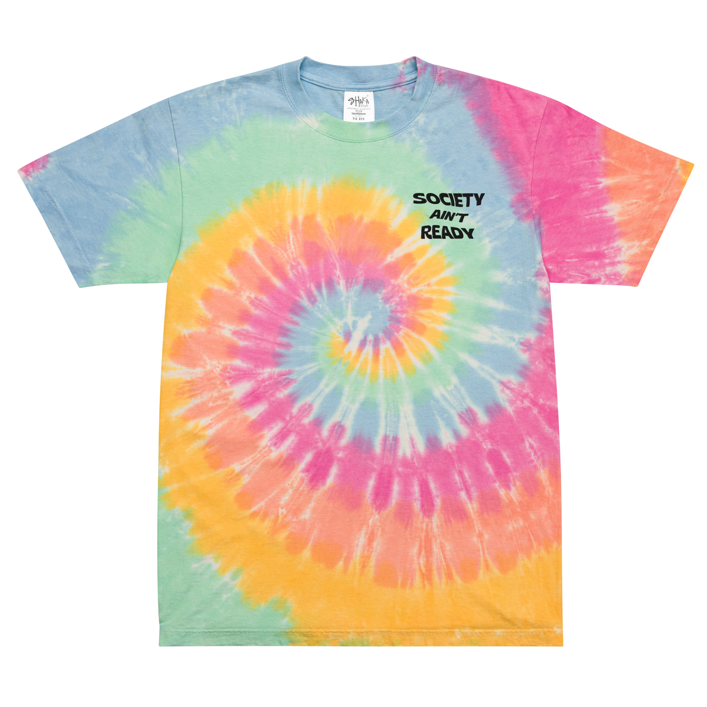 Society Ain't Ready Oversized Embroiderd  tie-dye t-shirt