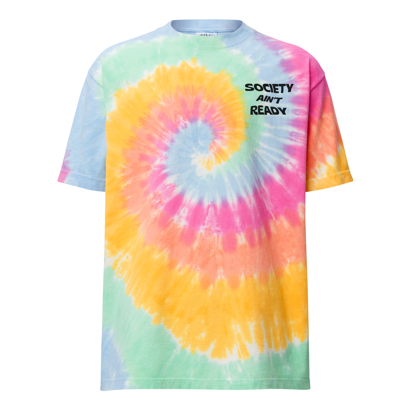 Society Ain't Ready Oversized Embroiderd  tie-dye t-shirt