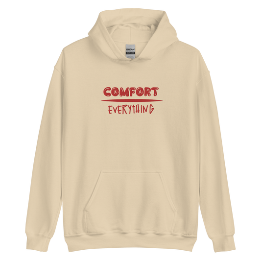 Comfort Over Everything Embroidered Hoodie Tan
